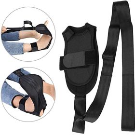 Adjustable Yoga Stretching Band For Leg And Foot, Home Fitness Workout Accessories (Color: BLACK)