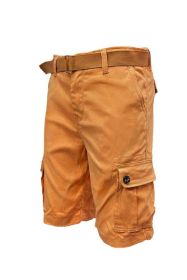 Weiv Mens Belted Cargo Shorts with Belt (Color: Dark Grey, size: XL)